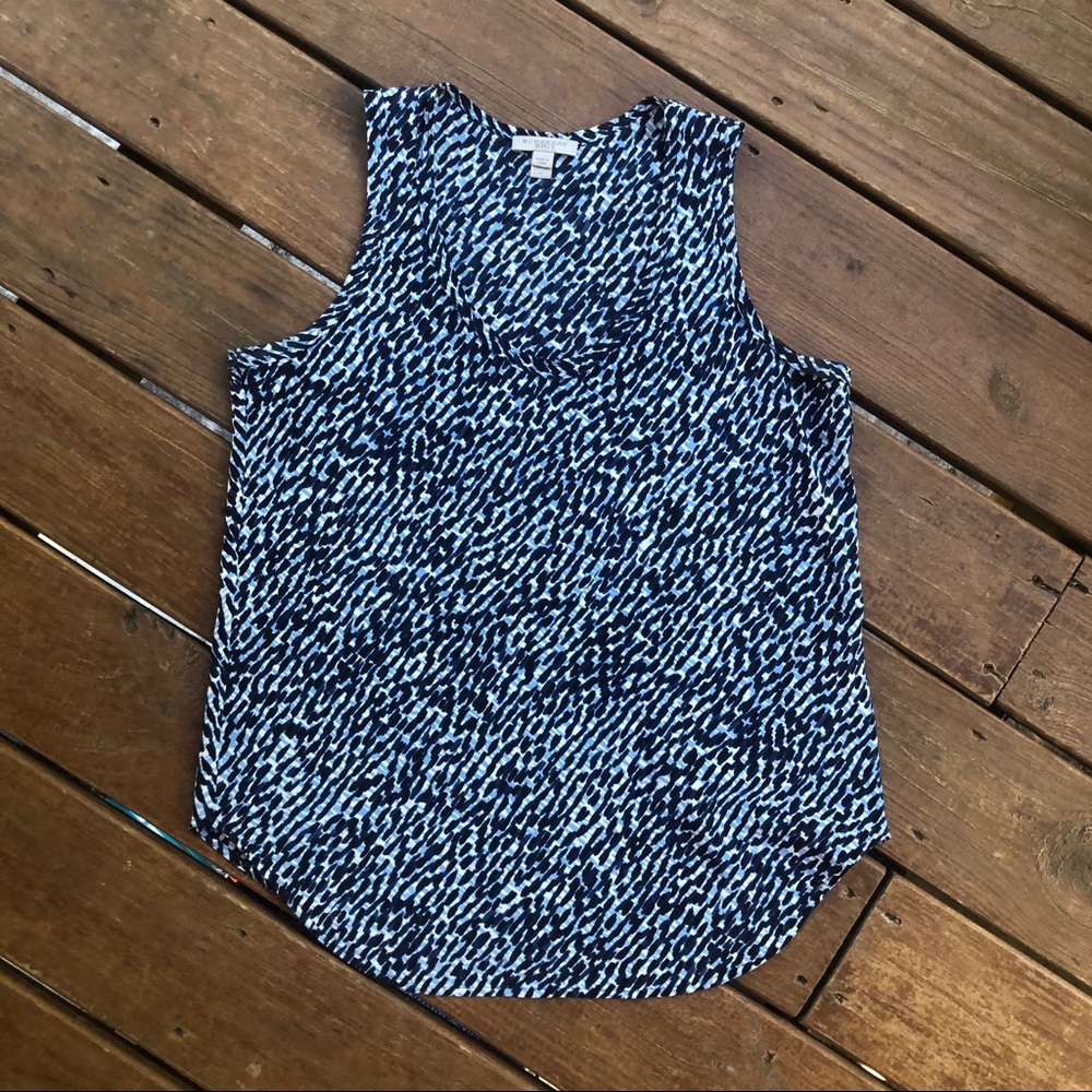 Blue Burberry Brit Print Blouse Medium